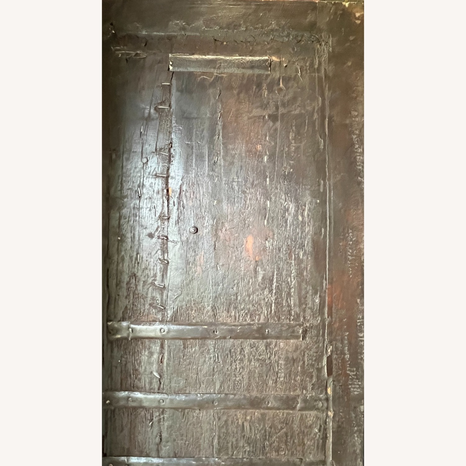 Antique Dark Brown Wood Armoire - image-3