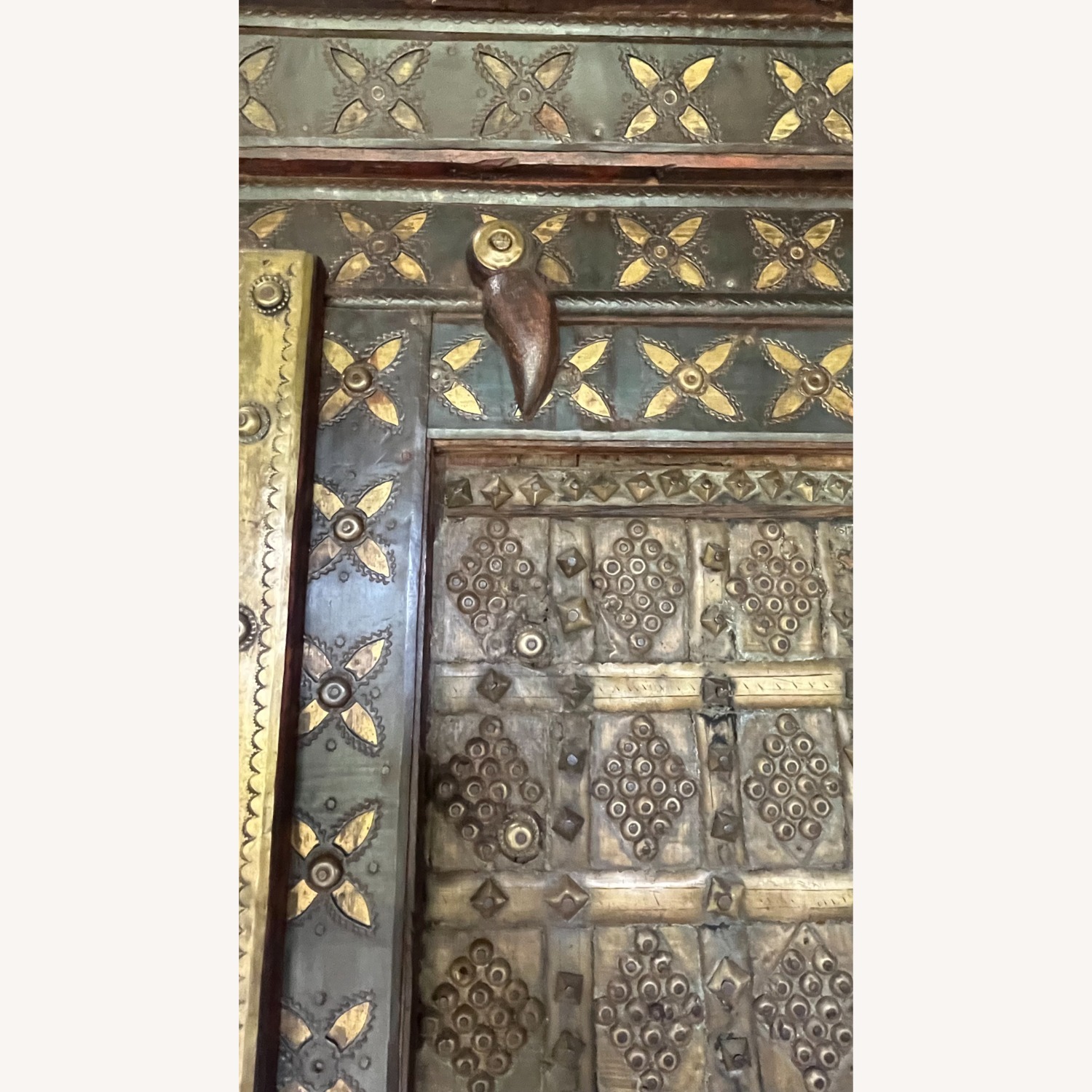 Antique Dark Brown Wood Armoire - image-4