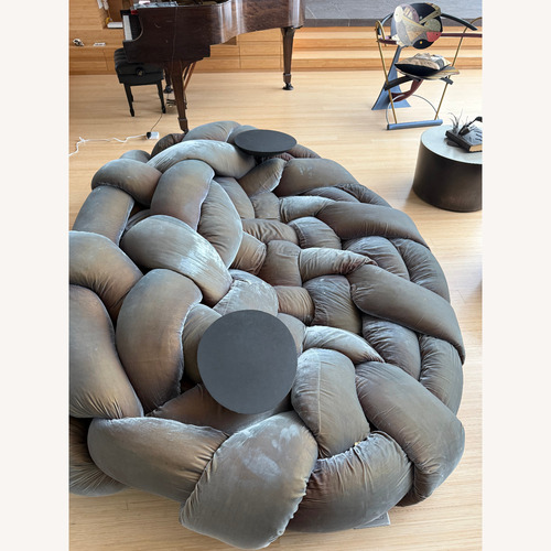 Used EDRA Boa Blue Velvet 3+ Seater Sofa for sale on AptDeco