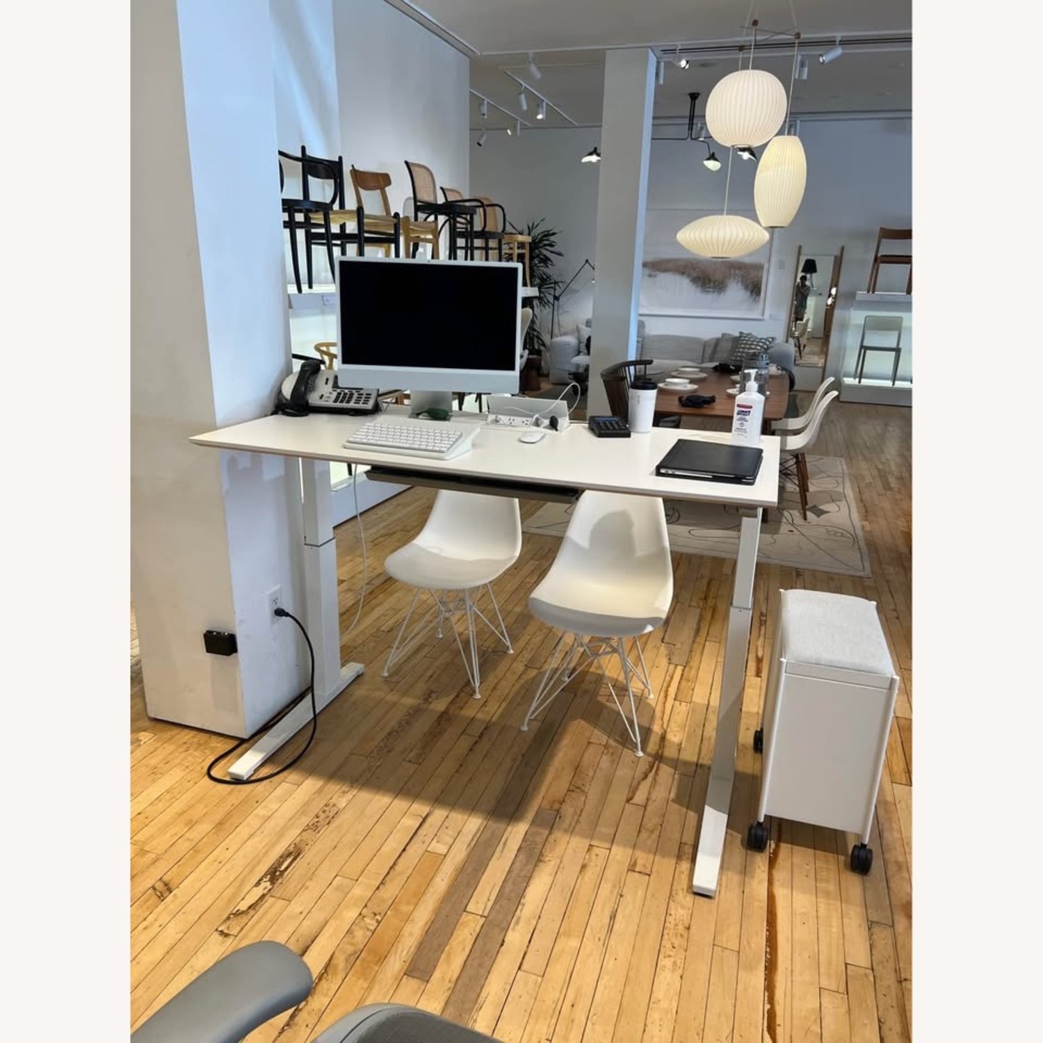 Herman Miller White Wood Desk - image-2