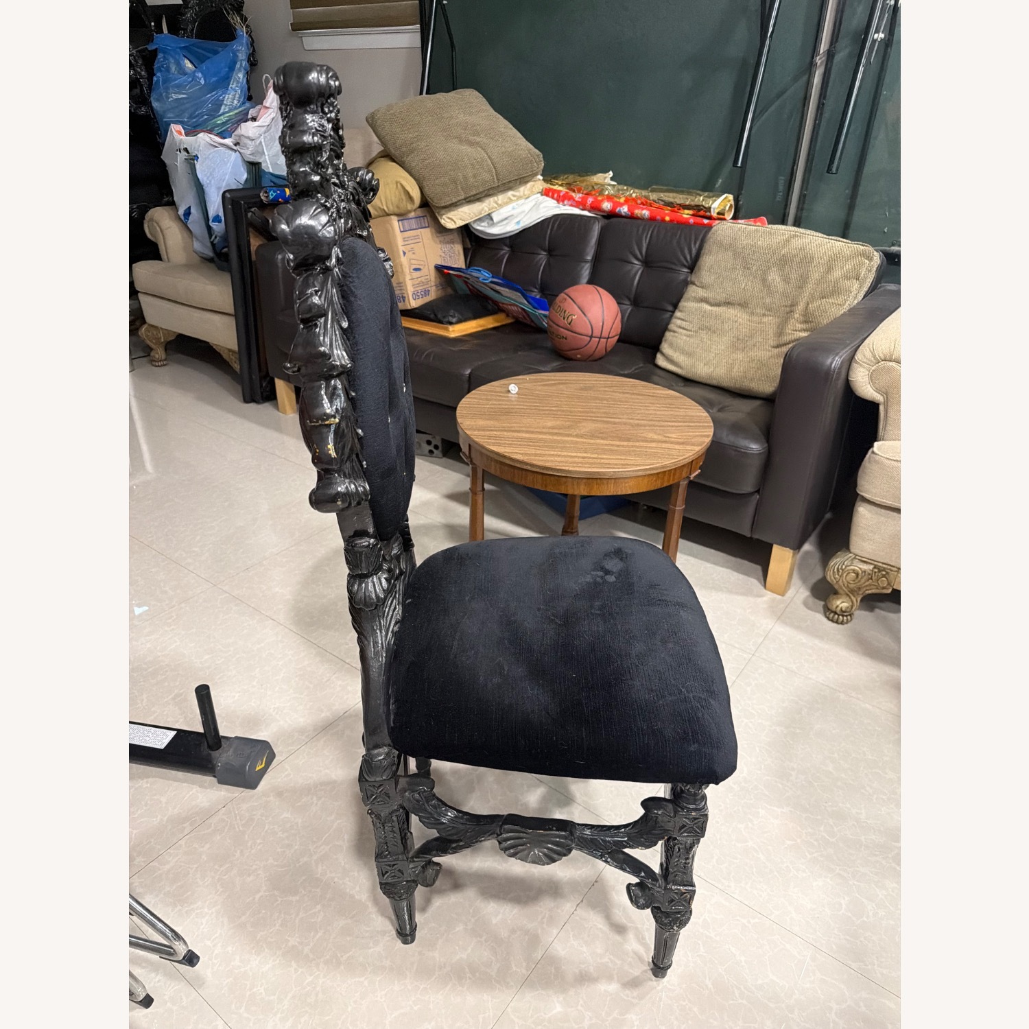 Gothic Cabinet Craft Black Wood Dining Chair - image-2