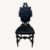 Gothic Cabinet Craft Black Wood Dining Chair