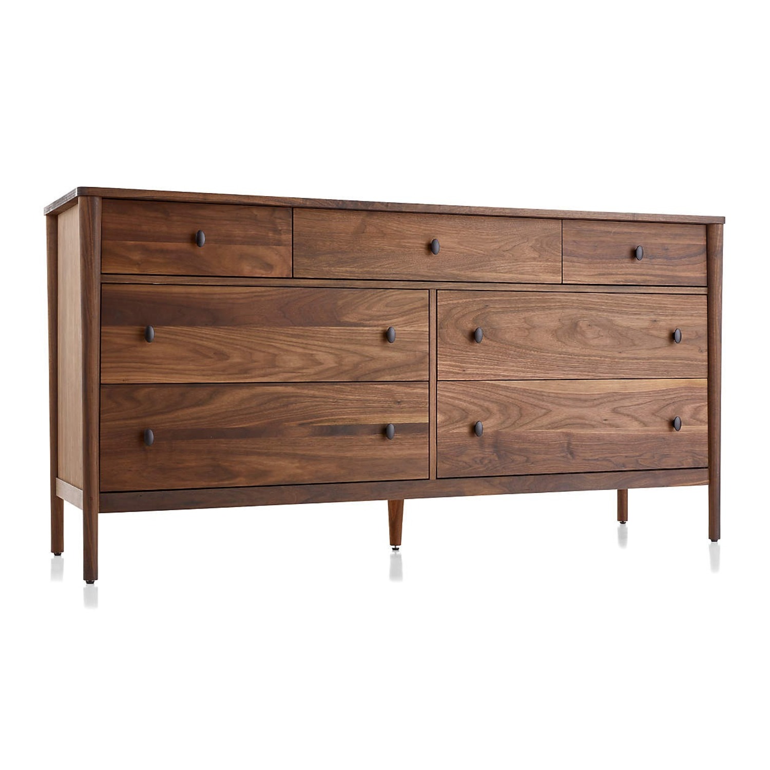 Crate & Barrel Gia 7 Drawer Dresser Walnut - image-3