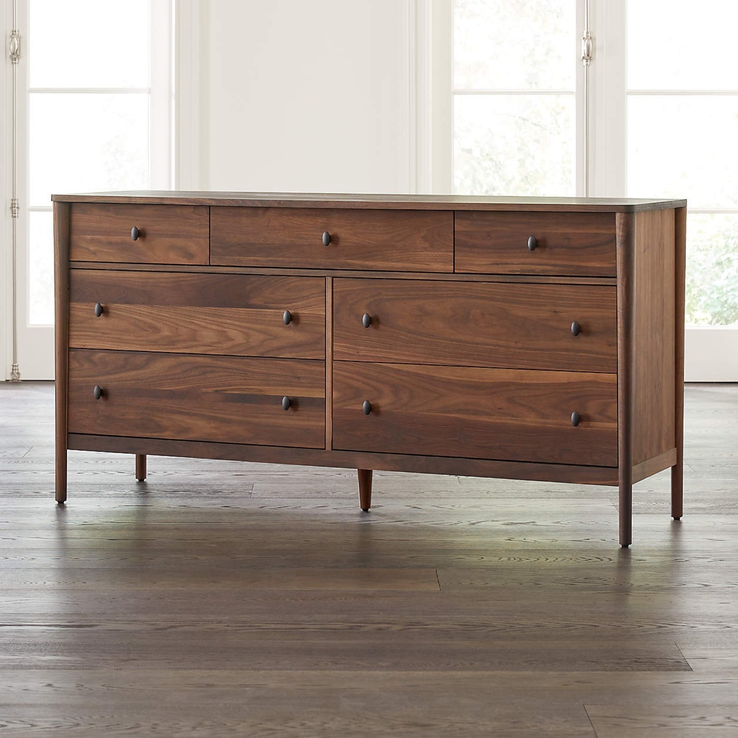 Crate & Barrel Gia 7 Drawer Dresser Walnut - image-4