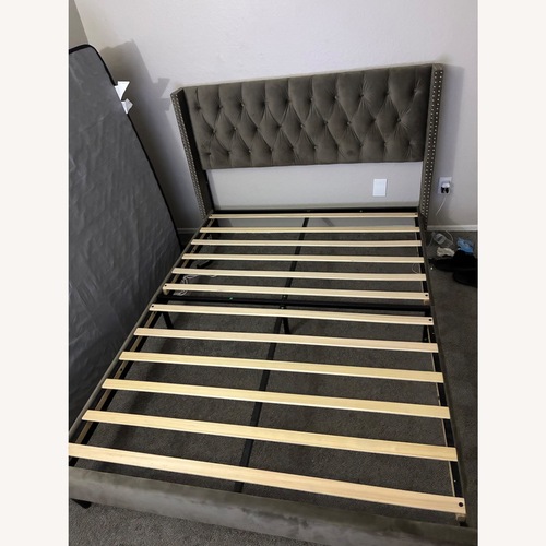 Used Soft Grey Queen Bed for sale on AptDeco