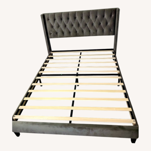 Used Soft Grey Queen Bed for sale on AptDeco