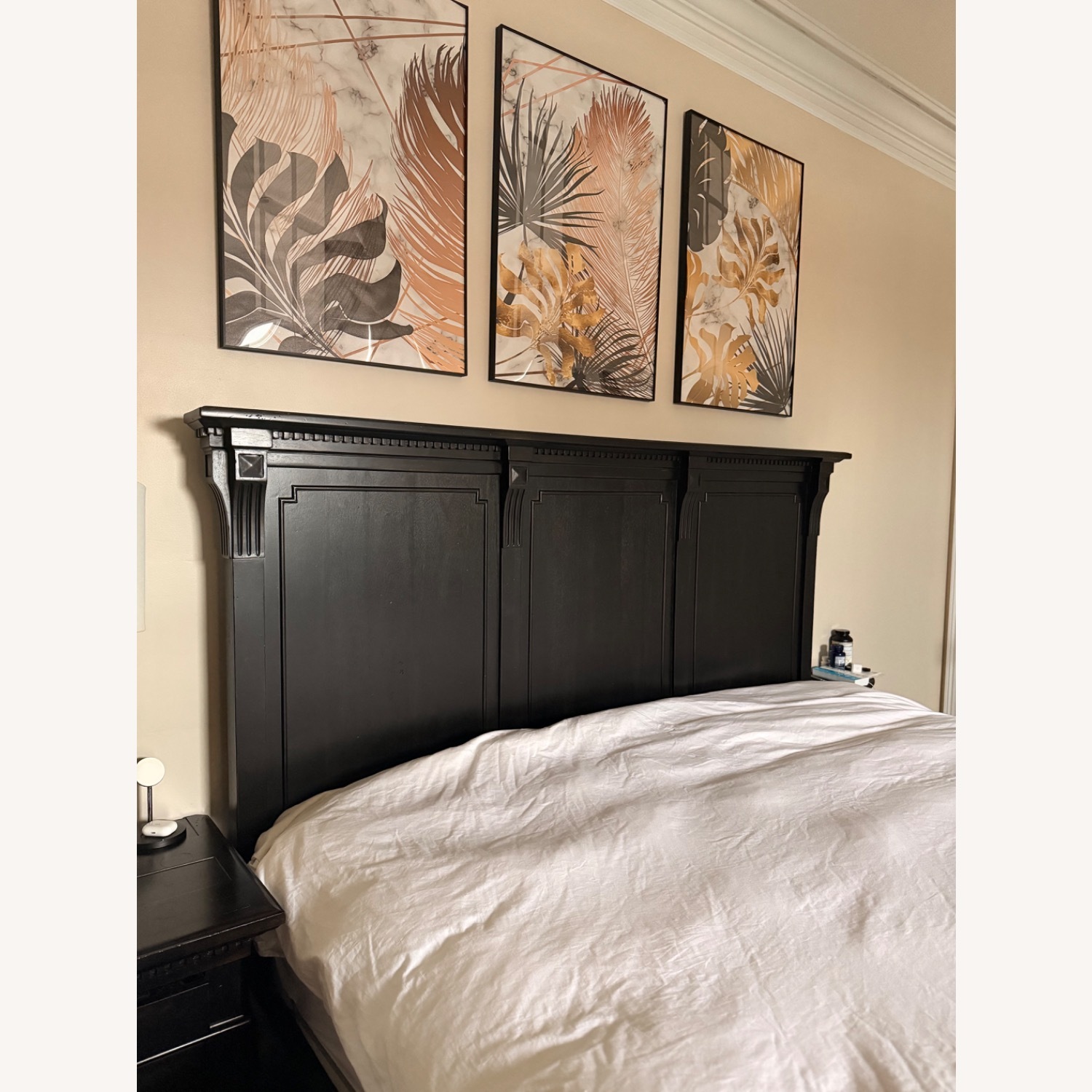 Restoration Hardware St. James Panel Bed with Footboard Black - image-5