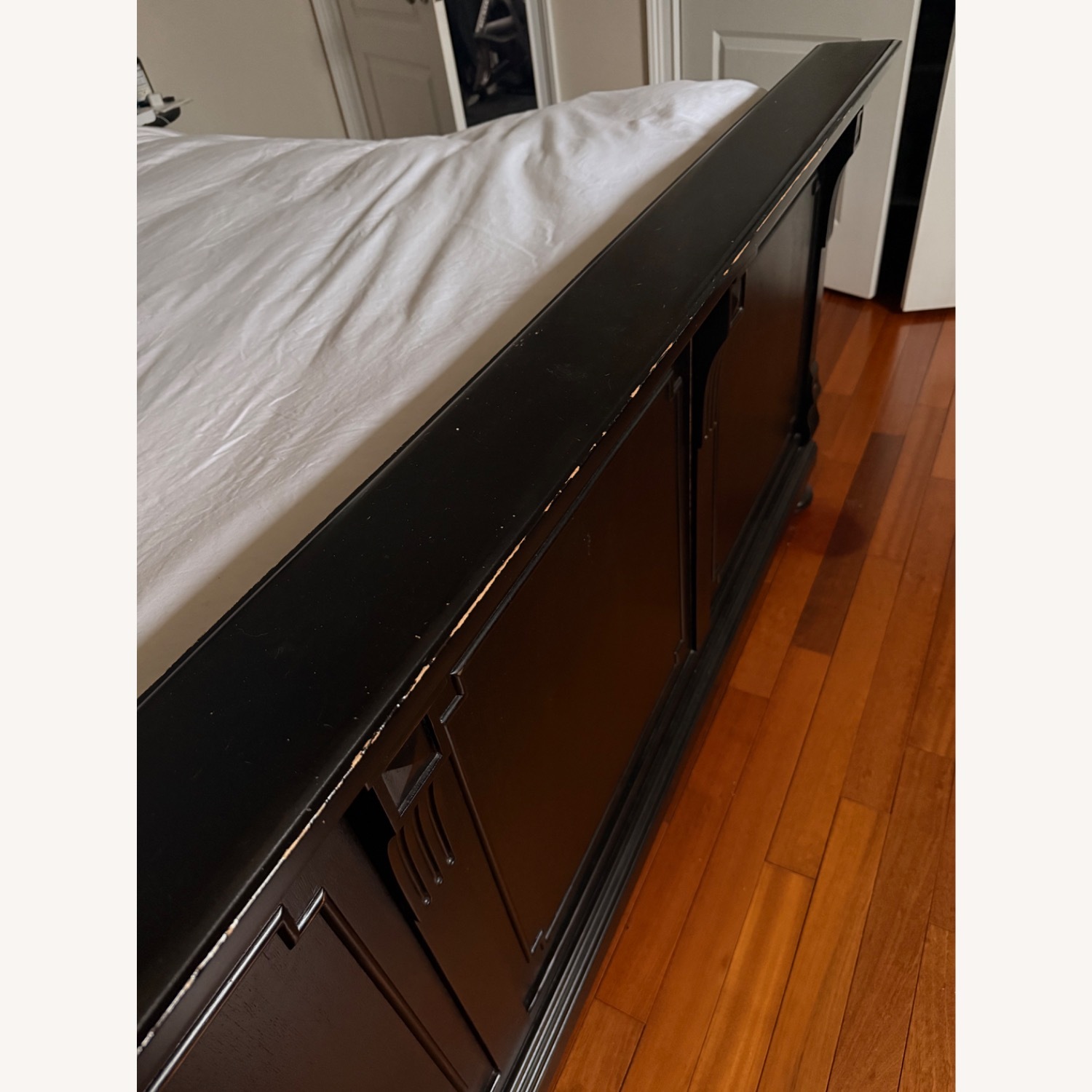 Restoration Hardware St. James Panel Bed with Footboard Black - image-3