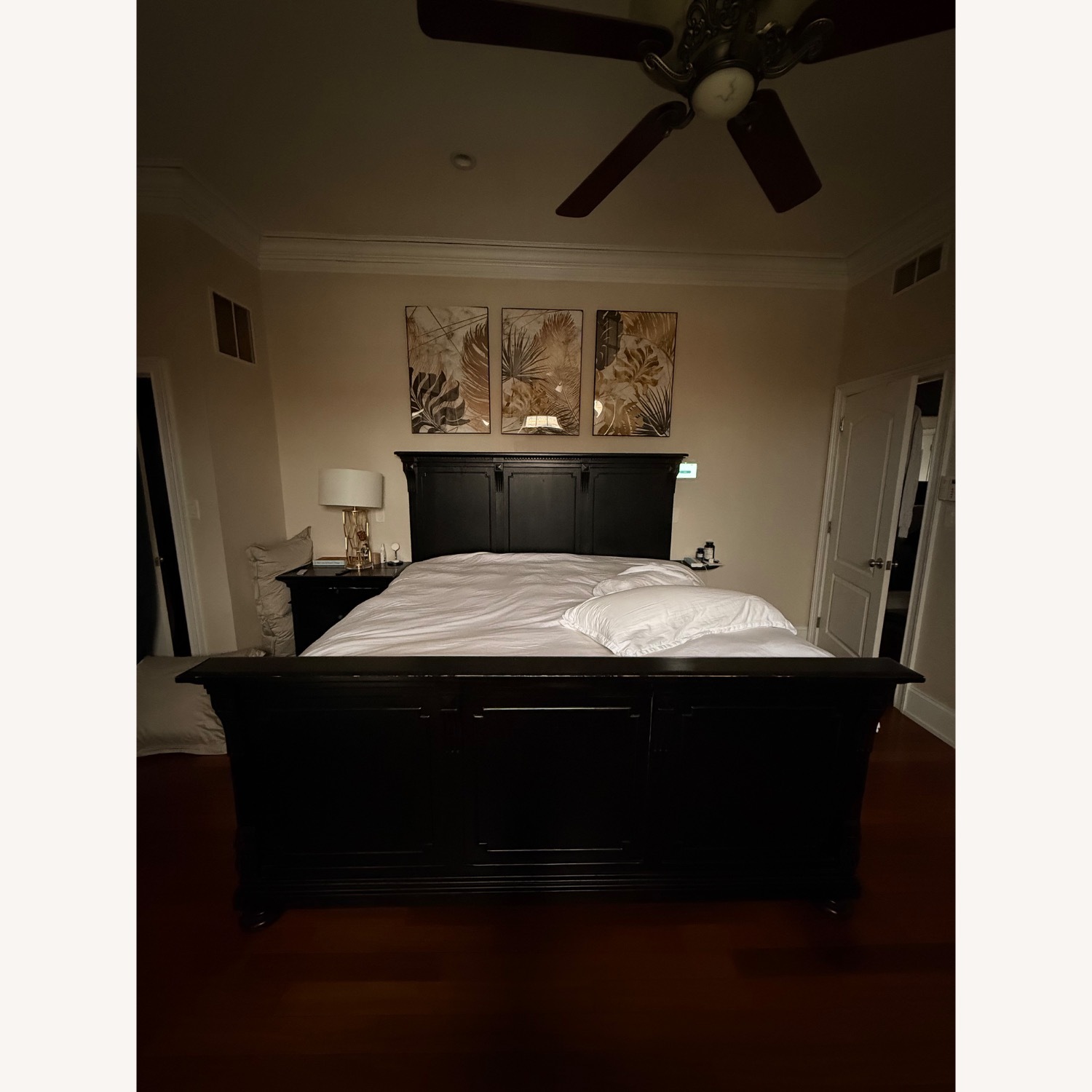 Restoration Hardware St. James Panel Bed with Footboard Black - image-2