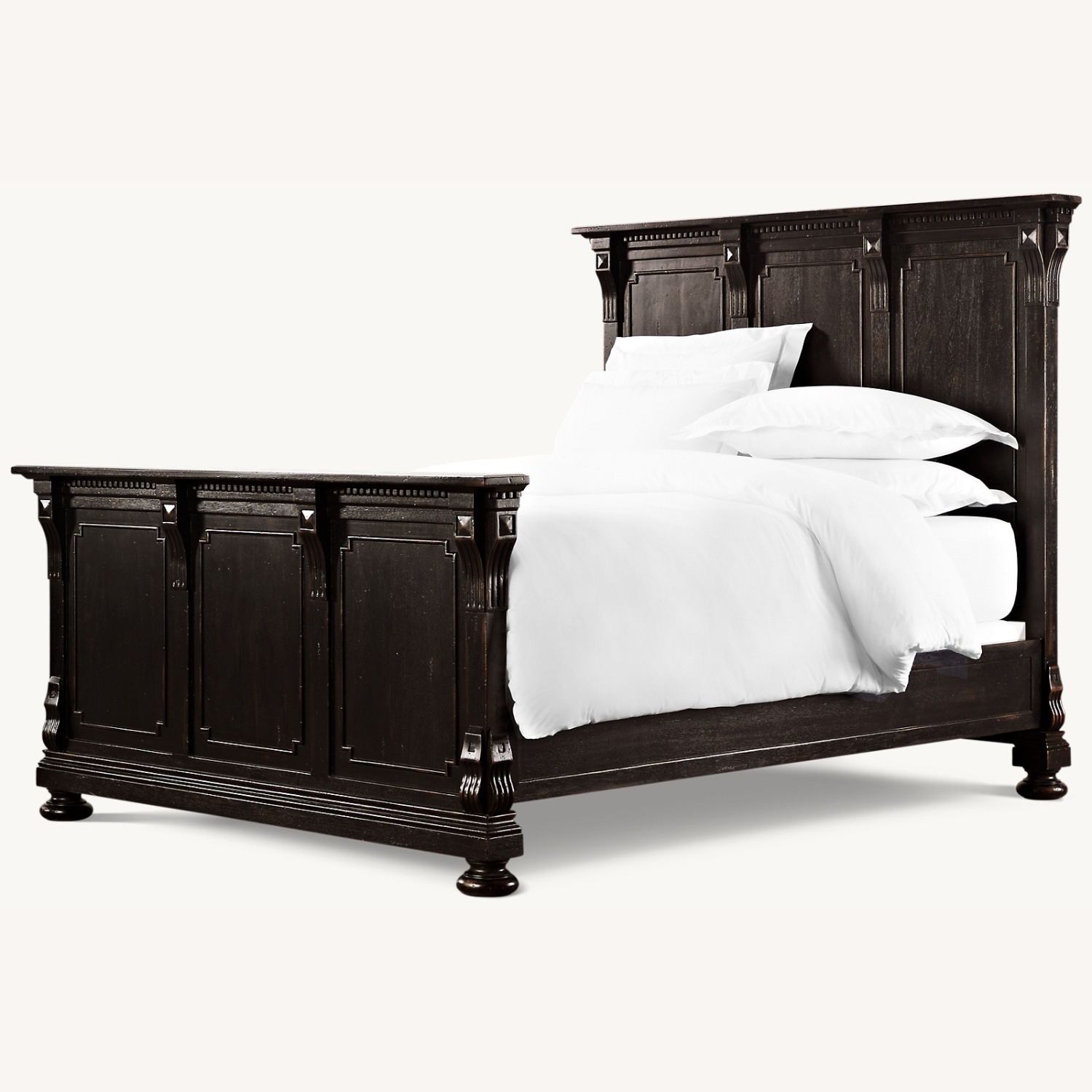 Restoration Hardware St. James Panel Bed with Footboard Black - image-0
