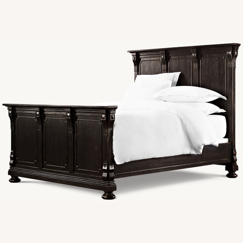 Used Restoration Hardware St. James Panel Bed with Footboard Black for sale on AptDeco