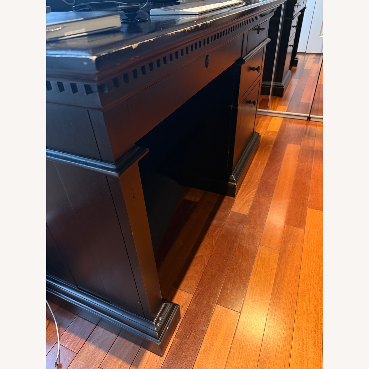 Restoration Hardware St. James 4-Drawer Desk Black - image-4