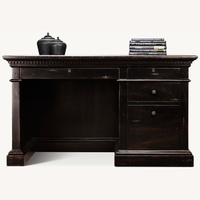 Restoration Hardware St. James 4-Drawer Desk Black