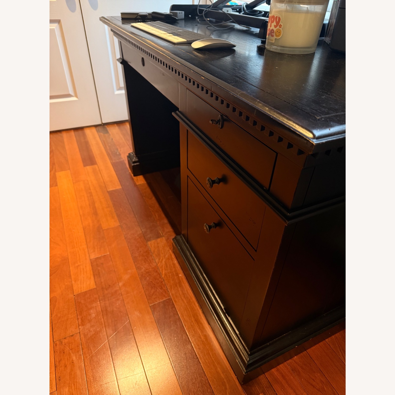 Restoration Hardware St. James 4-Drawer Desk Black - image-3