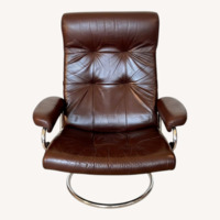 Ekornes Recliner and Ottoman