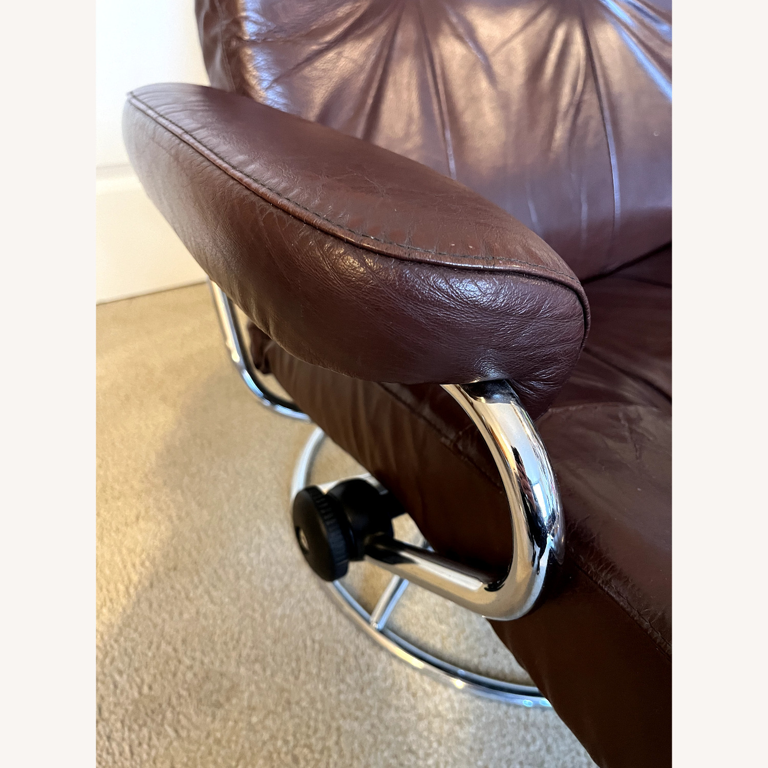 Ekornes Recliner and Ottoman - image-5