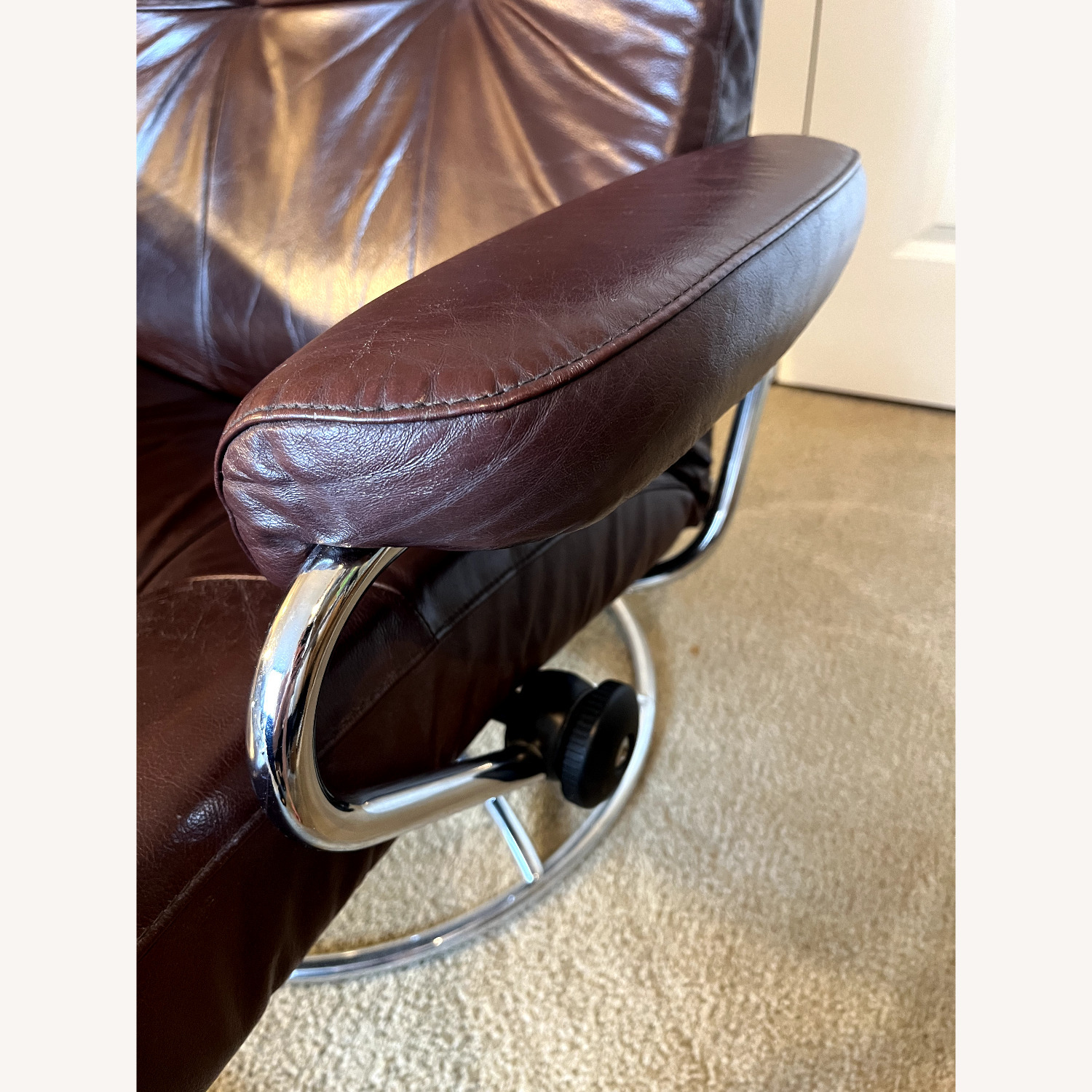 Ekornes Recliner and Ottoman - image-6