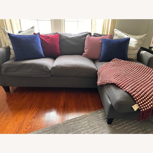 Used World Market Dark Gray Fabric Chaise Lounge for sale on AptDeco