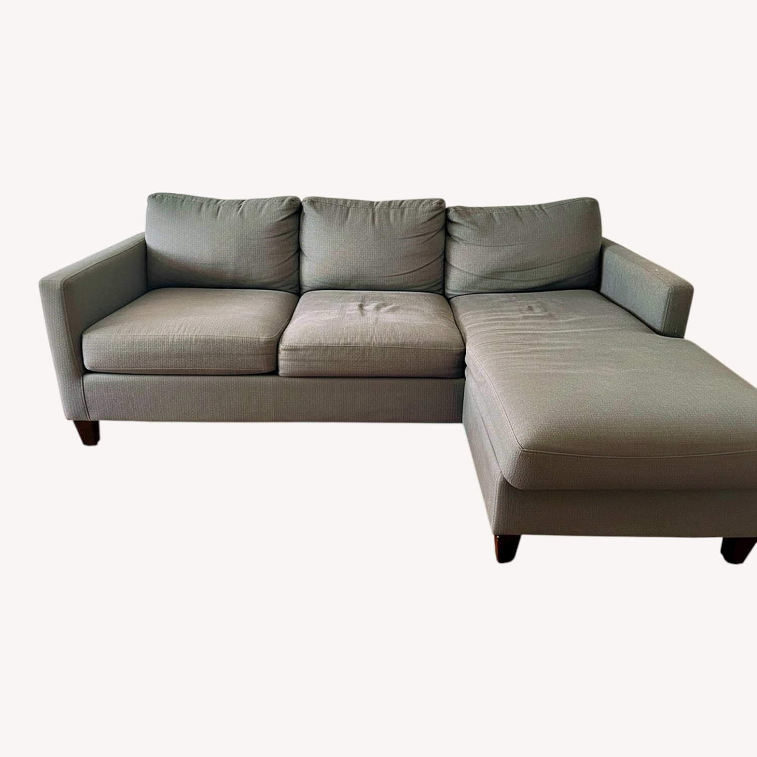 World Market Dark Gray Fabric Chaise Lounge - image-0
