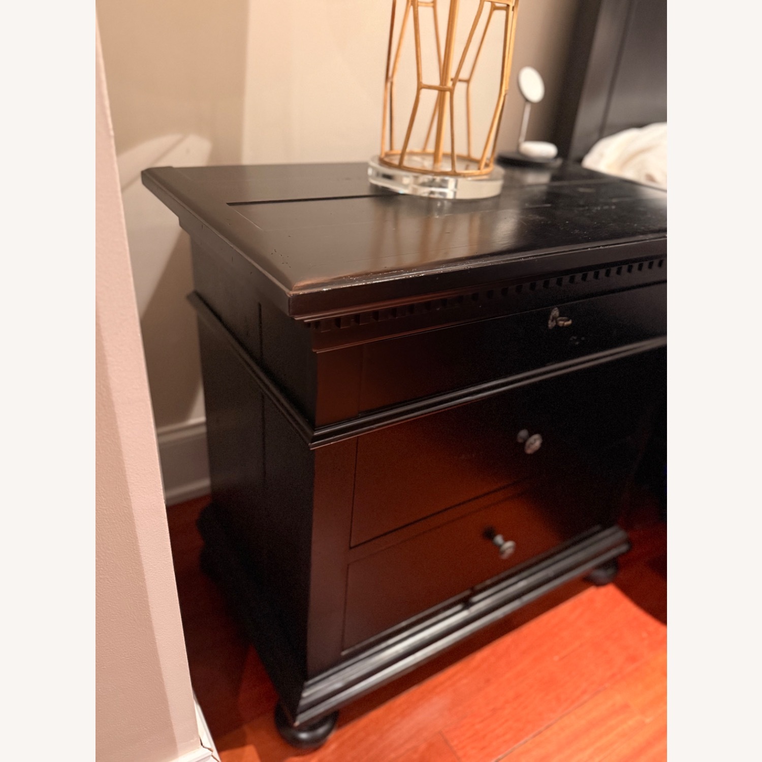 Restoration Hardware St. James 32" Closed Nightstand Black - image-3