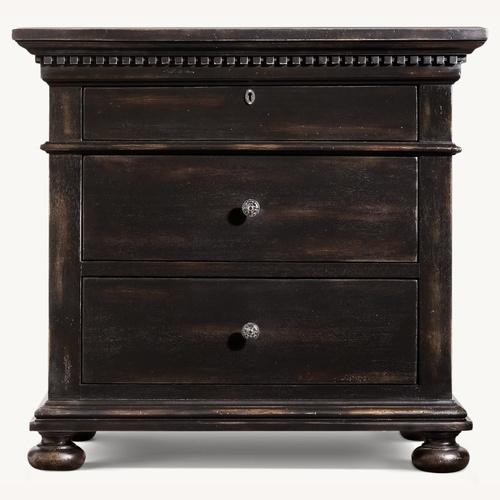 Used Restoration Hardware St. James 32" Closed Nightstand Black for sale on AptDeco