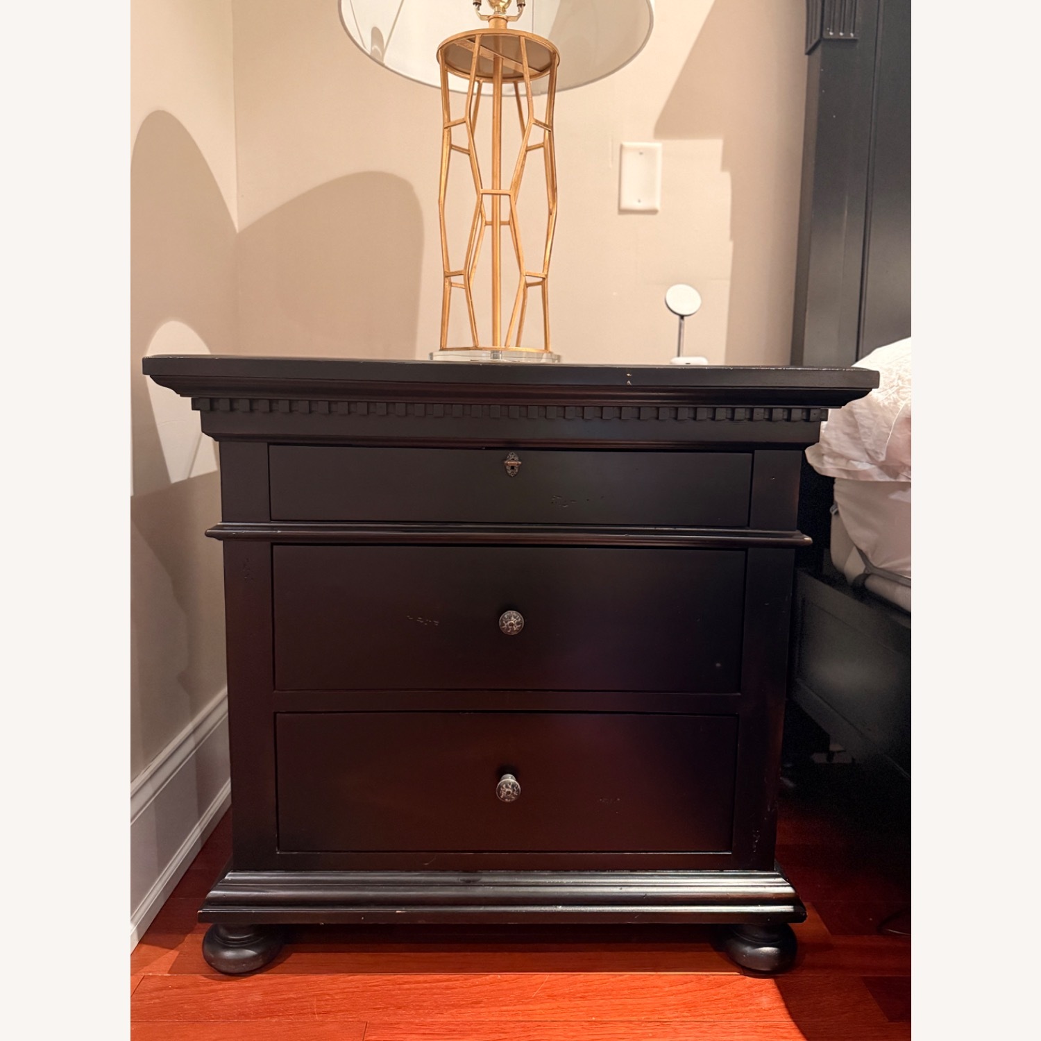 Restoration Hardware St. James 32" Closed Nightstand Black - image-1
