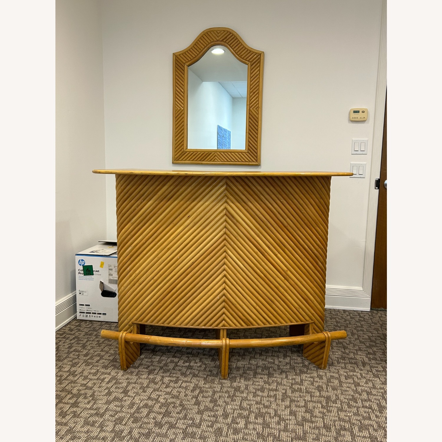 Vintage Palm Beach Bamboo Bar and Stools - image-1