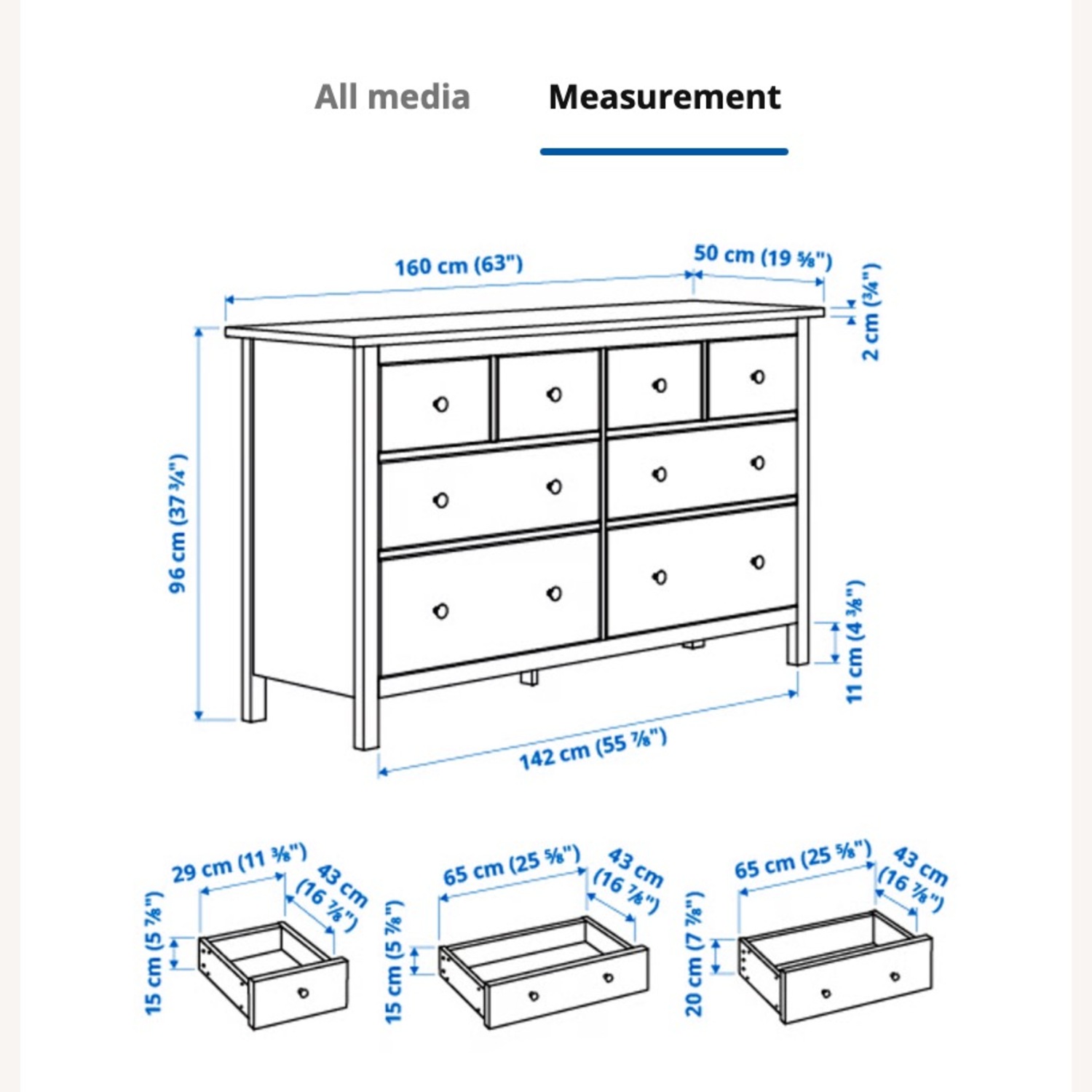 IKEA Hemnes Dark Brown Wood Dresser - image-4