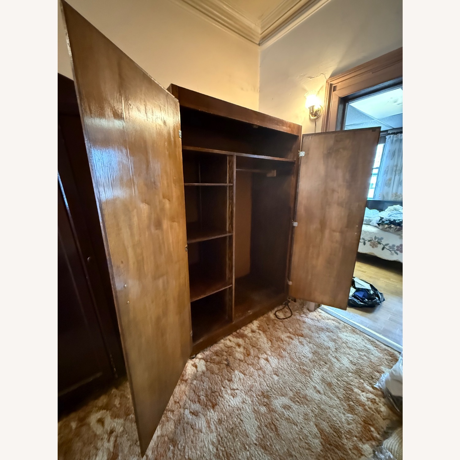 Vintage Jumbo Wood Armoire - image-2