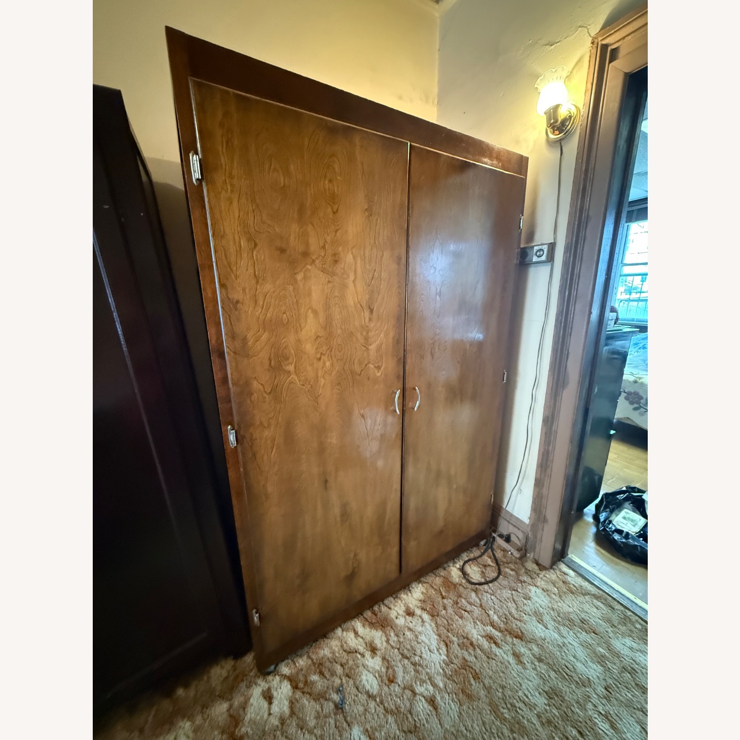 Vintage Jumbo Wood Armoire - image-1