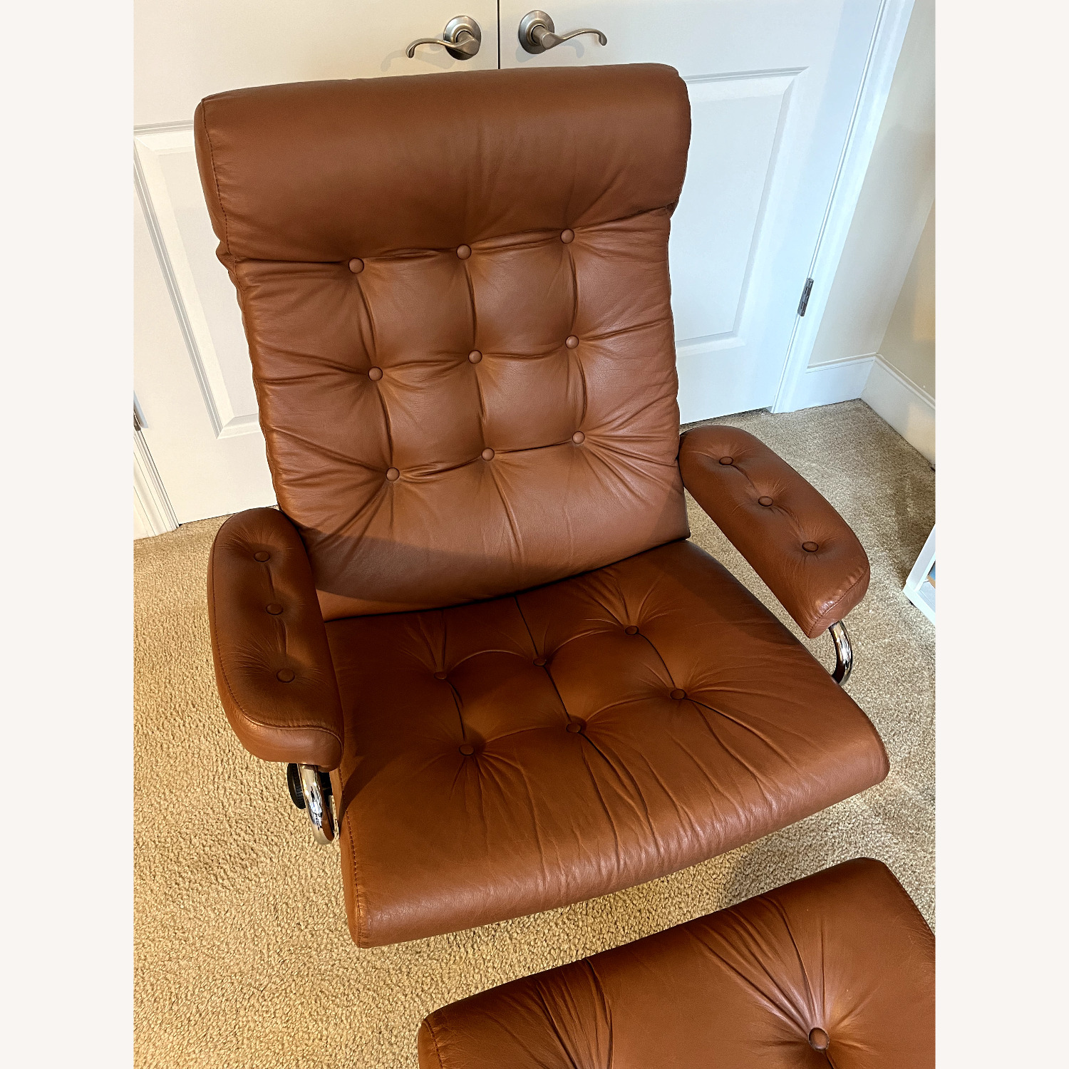 Ekornes Recliner and Ottoman - image-3