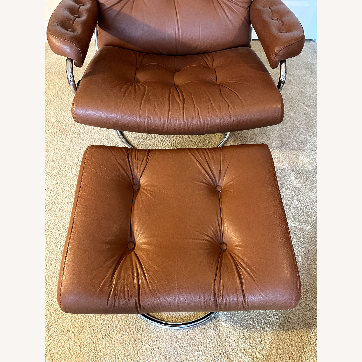 Ekornes Recliner and Ottoman - image-4