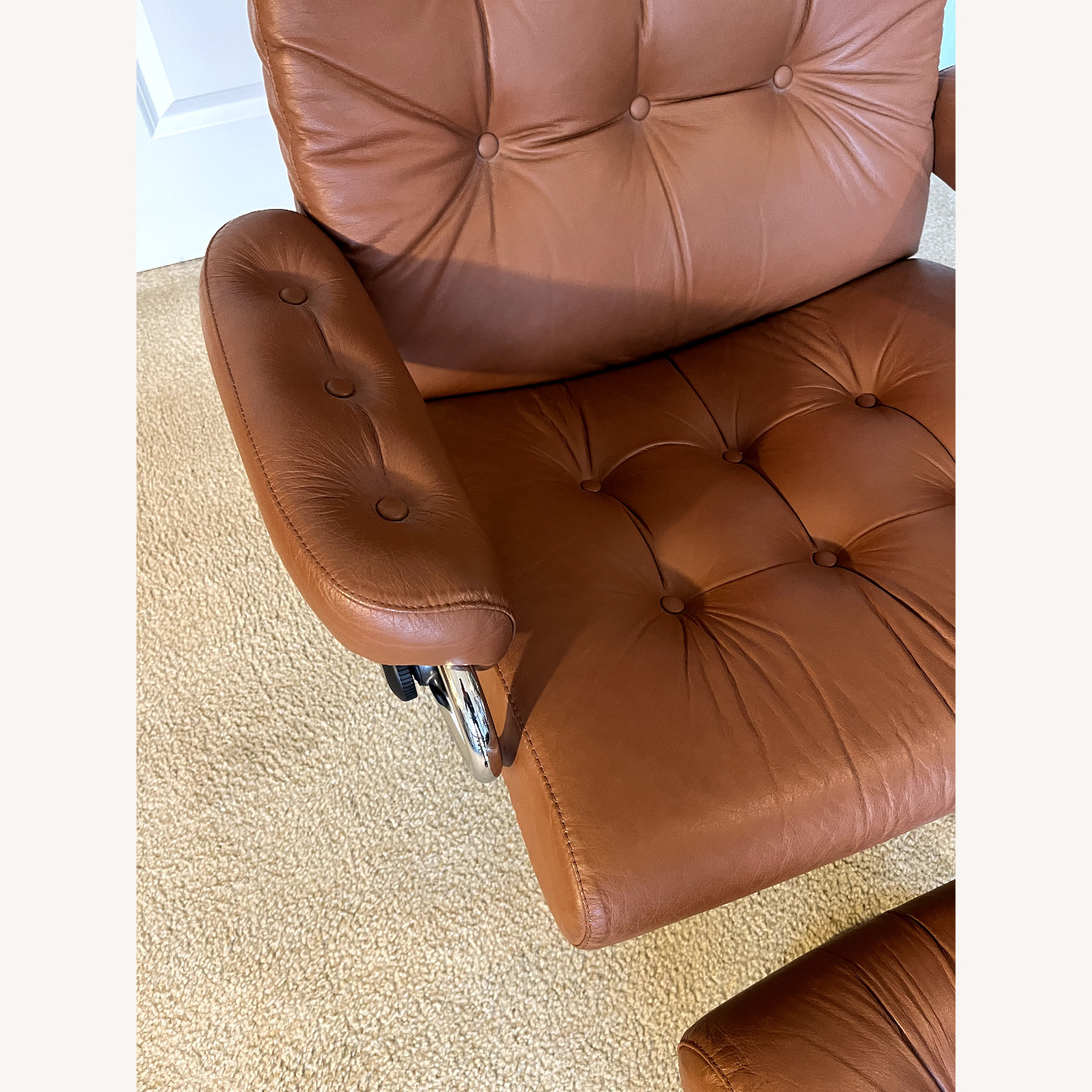 Ekornes Recliner and Ottoman - image-5
