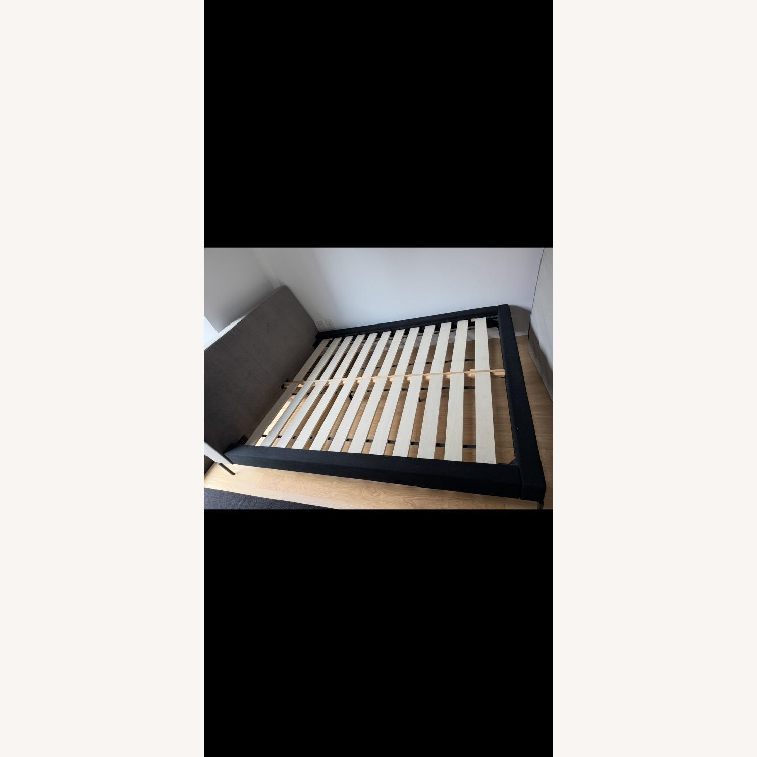 Blu Dot Light Gray Velvet Queen Bed - image-2