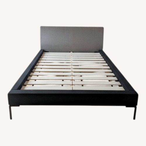 Used Blu Dot Light Gray Velvet Queen Bed for sale on AptDeco