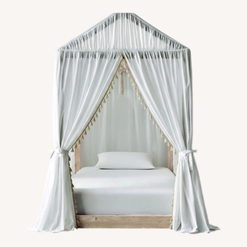 Used Restoration Hardware Light Gray Wood Twin Bed for sale on AptDeco