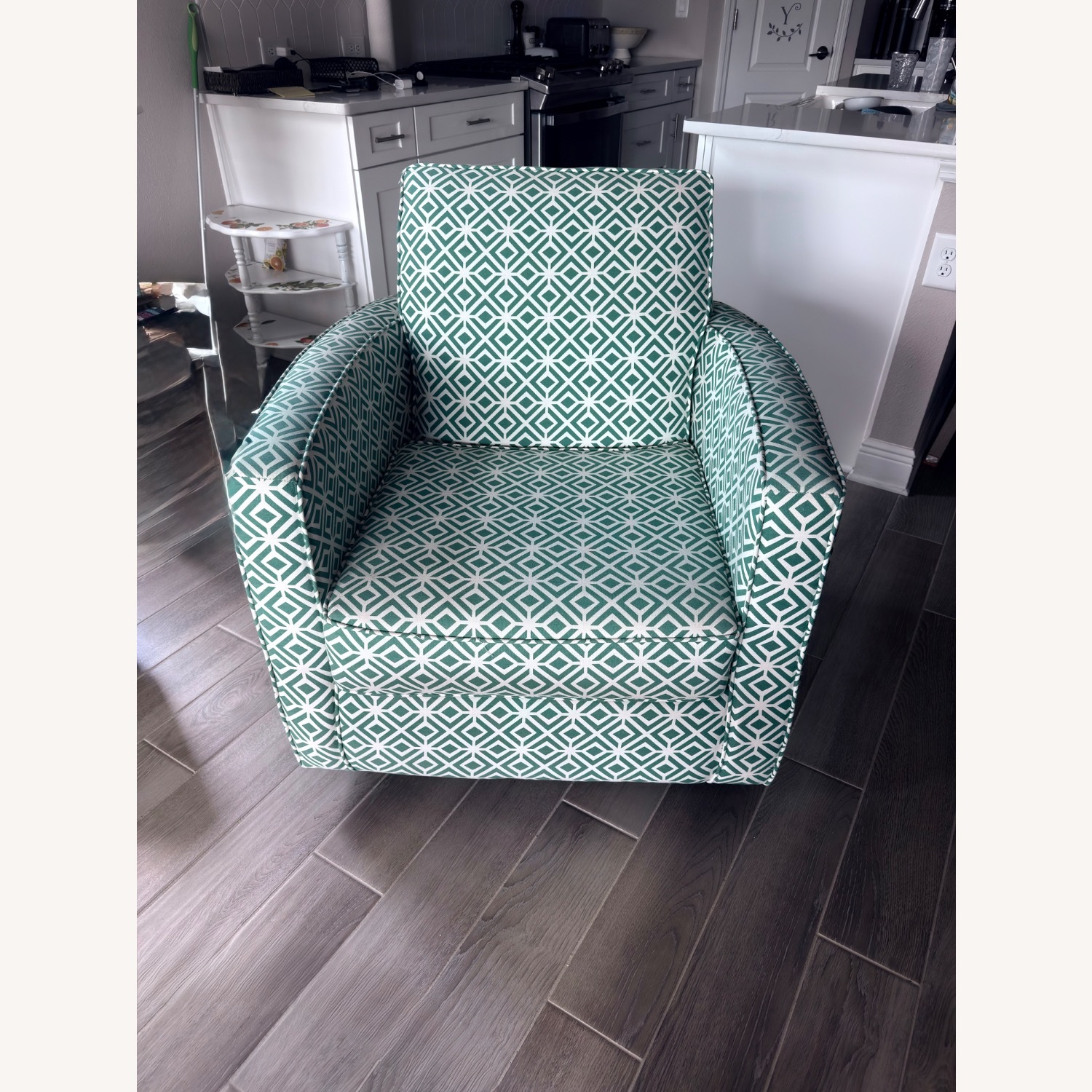 Green Fabric Accent Chair - image-1