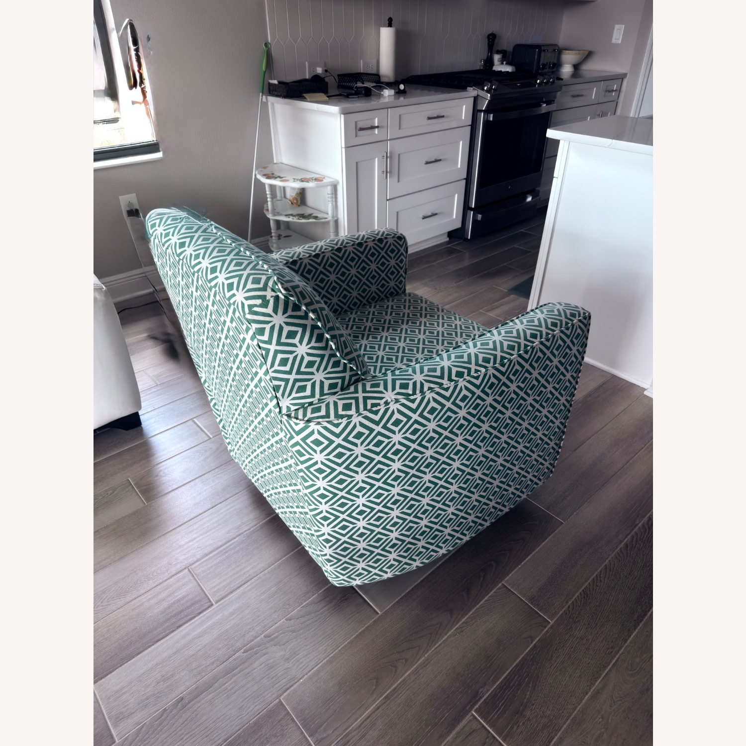 Green Fabric Accent Chair - image-3