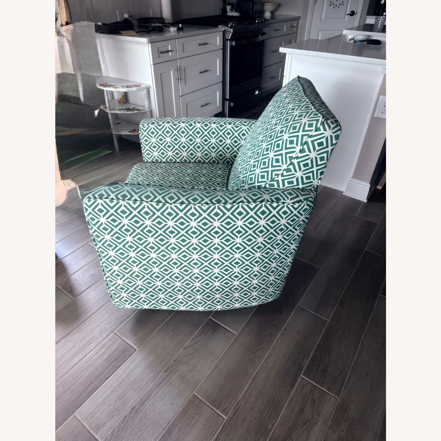 Green Fabric Accent Chair - image-2
