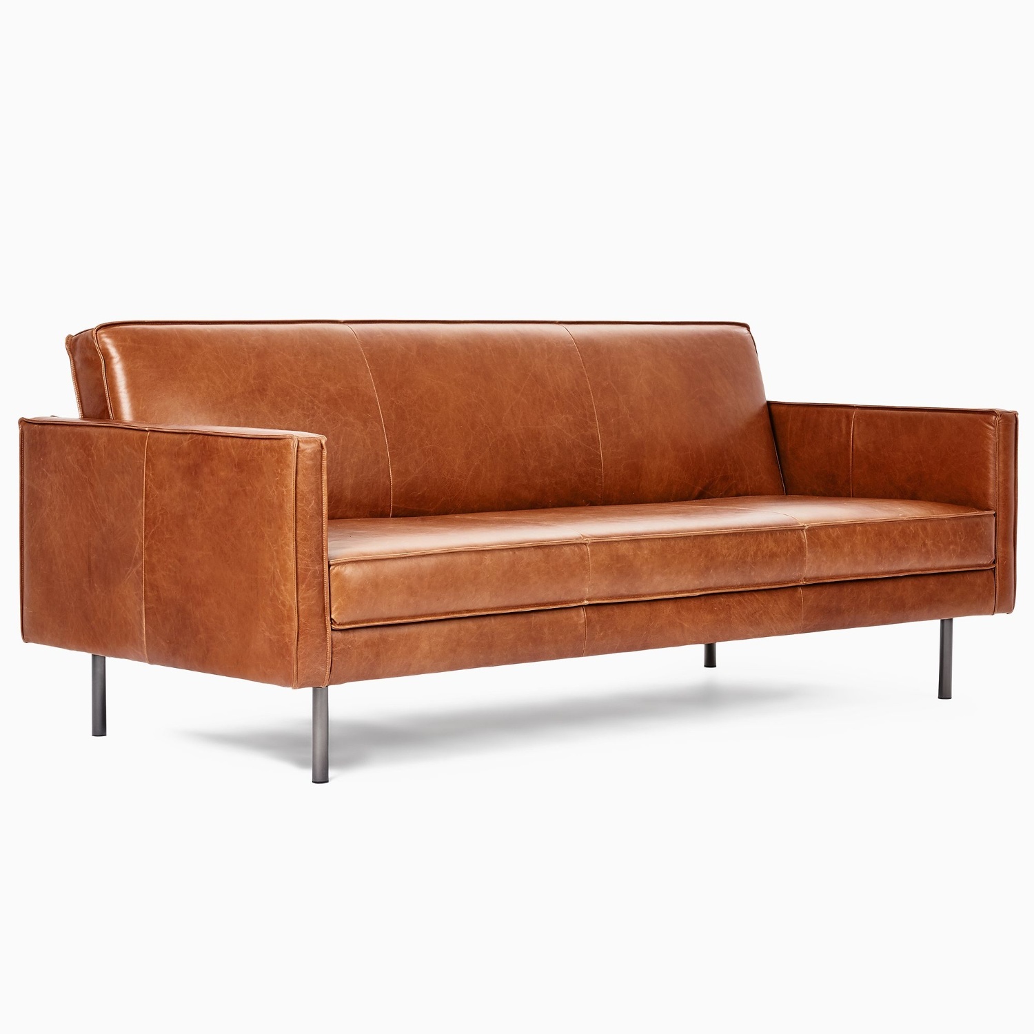 West Elm Axel Full Leather Futon - image-6