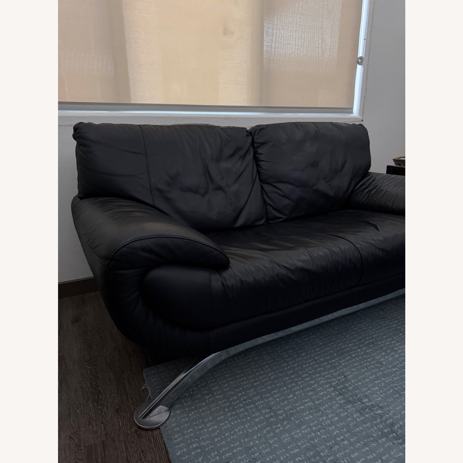 Nicoletti Black Leather Loveseat - image-3