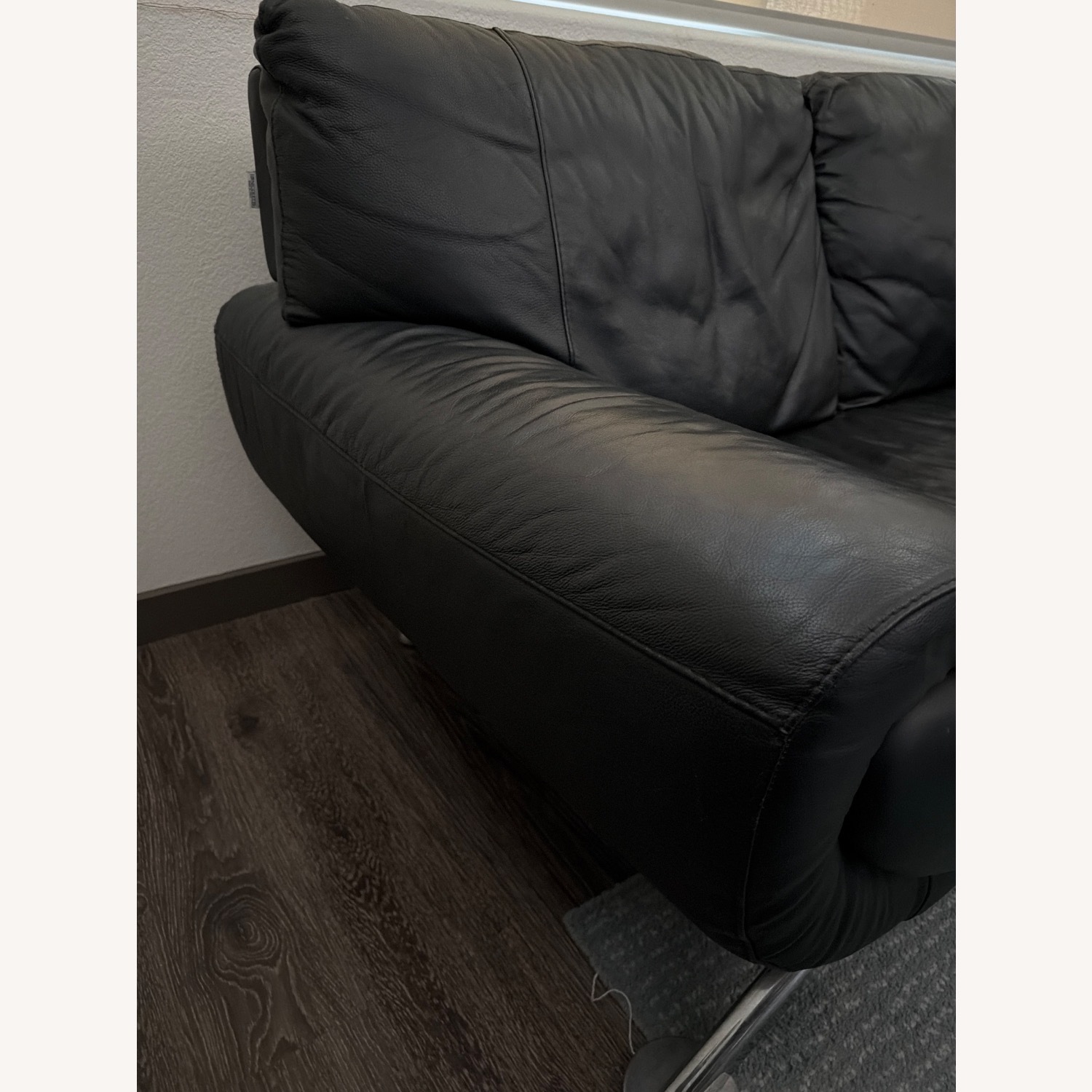 Nicoletti Black Leather Loveseat - image-4