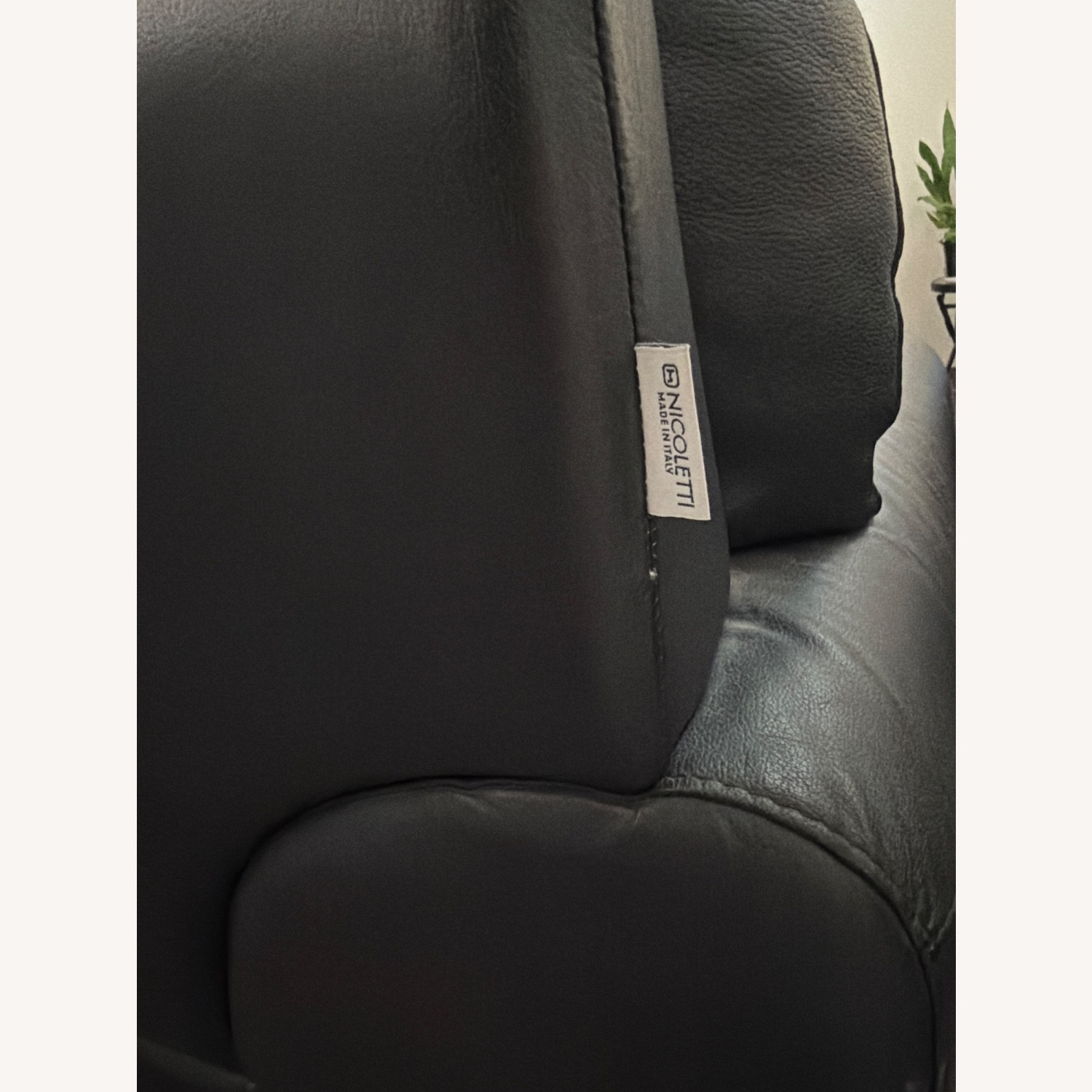 Nicoletti Black Leather Loveseat - image-2