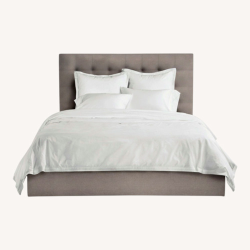 Used Room & Board Light Gray King Bed with Storage for sale on AptDeco