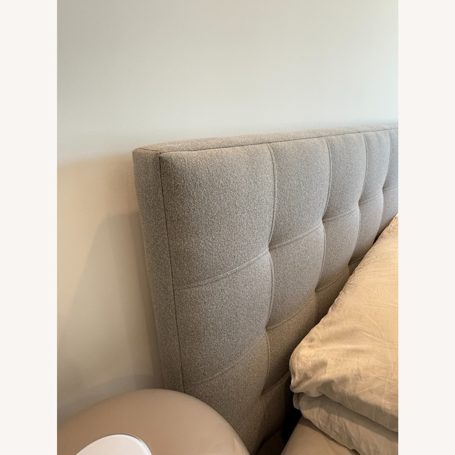 Room & Board Light Gray King Bed with Storage - image-2