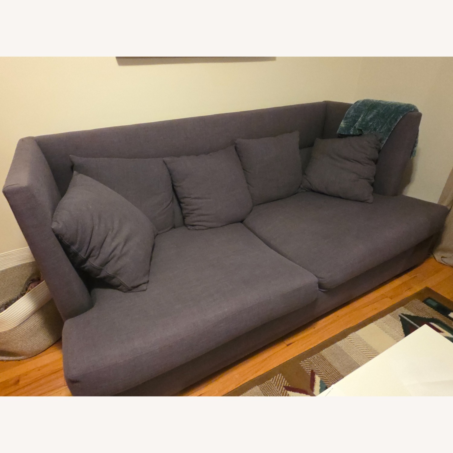 Crate & Barrel Dark Gray Fabric 3+ Seater Sofa - image-1