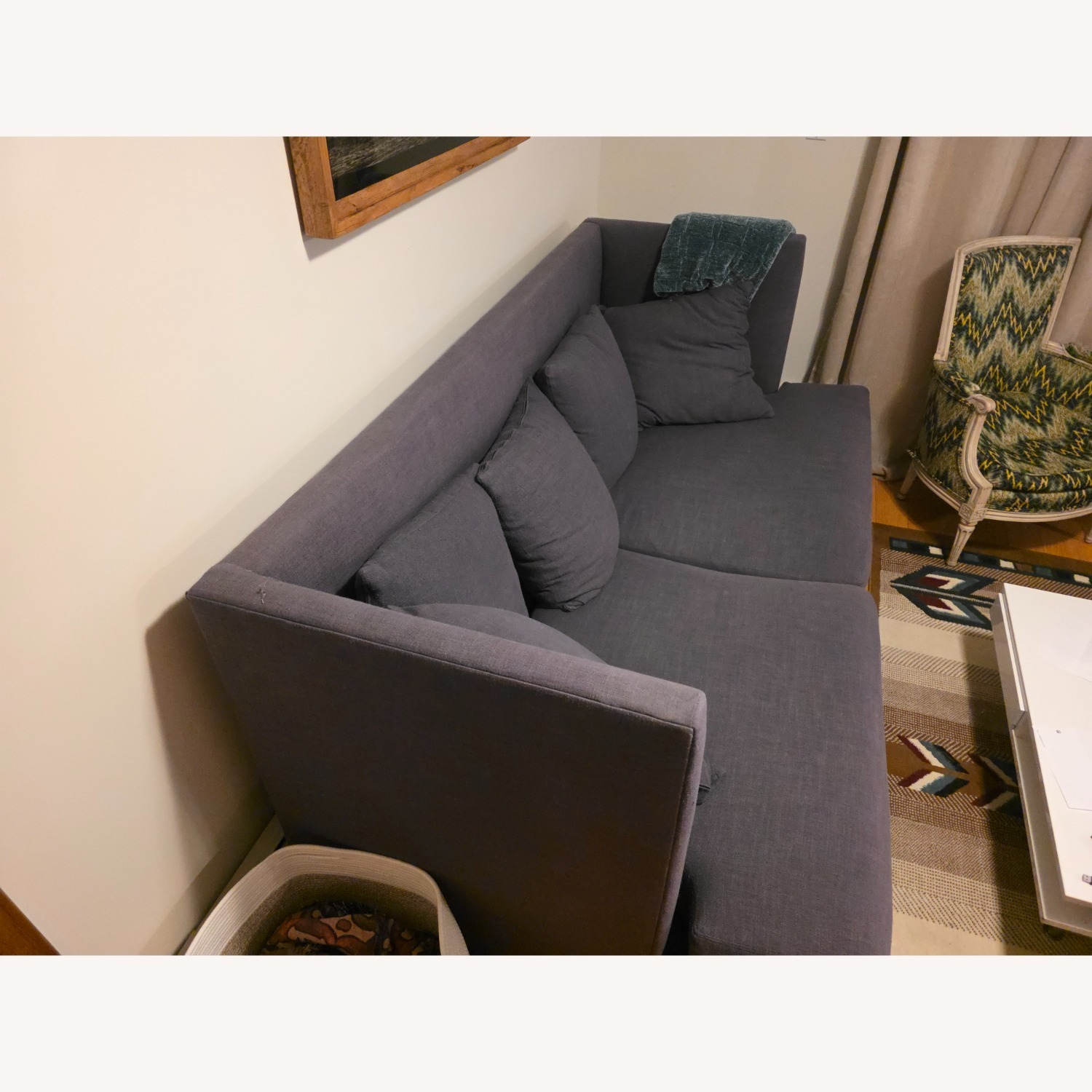 Crate & Barrel Dark Gray Fabric 3+ Seater Sofa - image-4