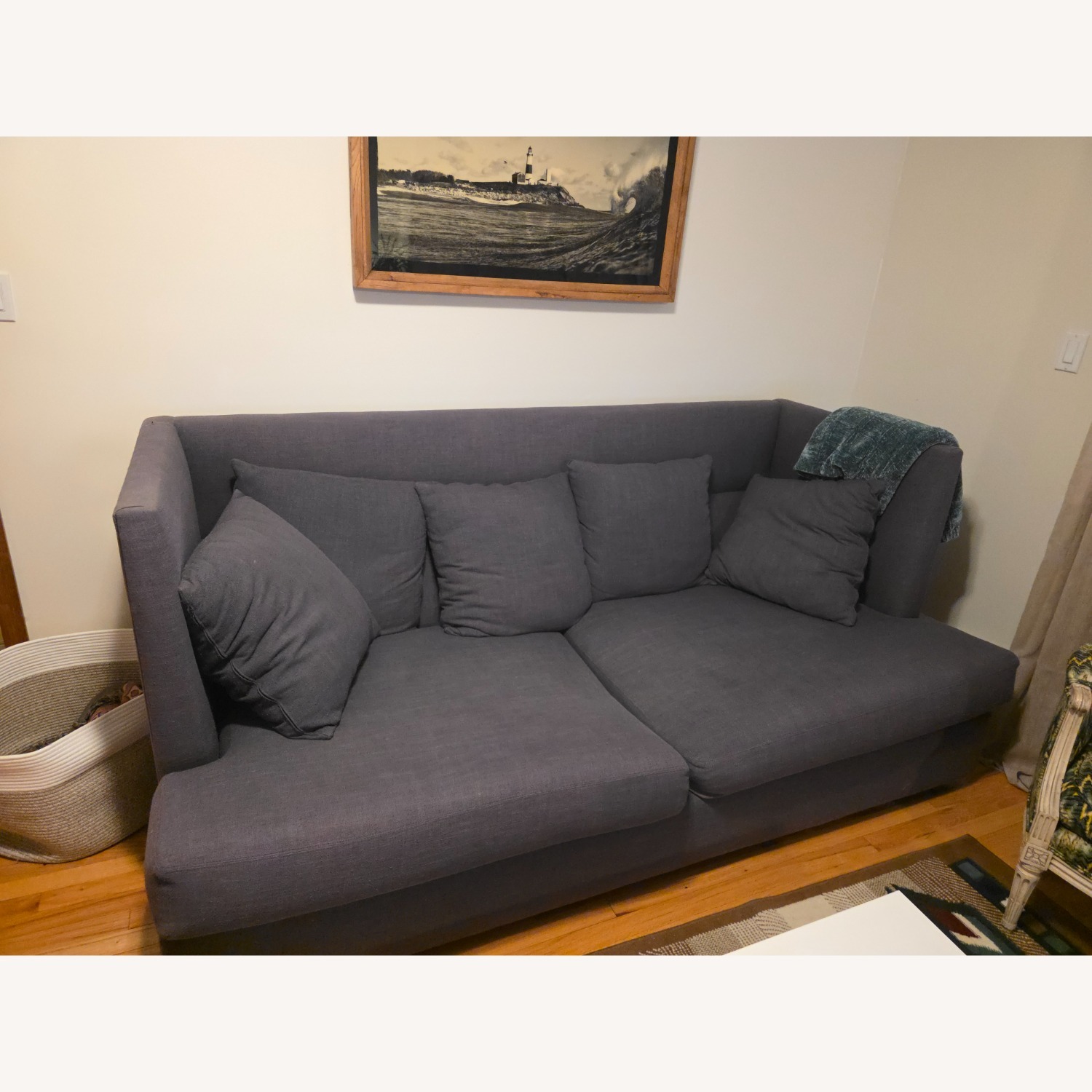 Crate & Barrel Dark Gray Fabric 3+ Seater Sofa - image-2