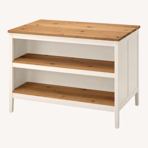 Used IKEA White Wood Kitchen Island for sale on AptDeco