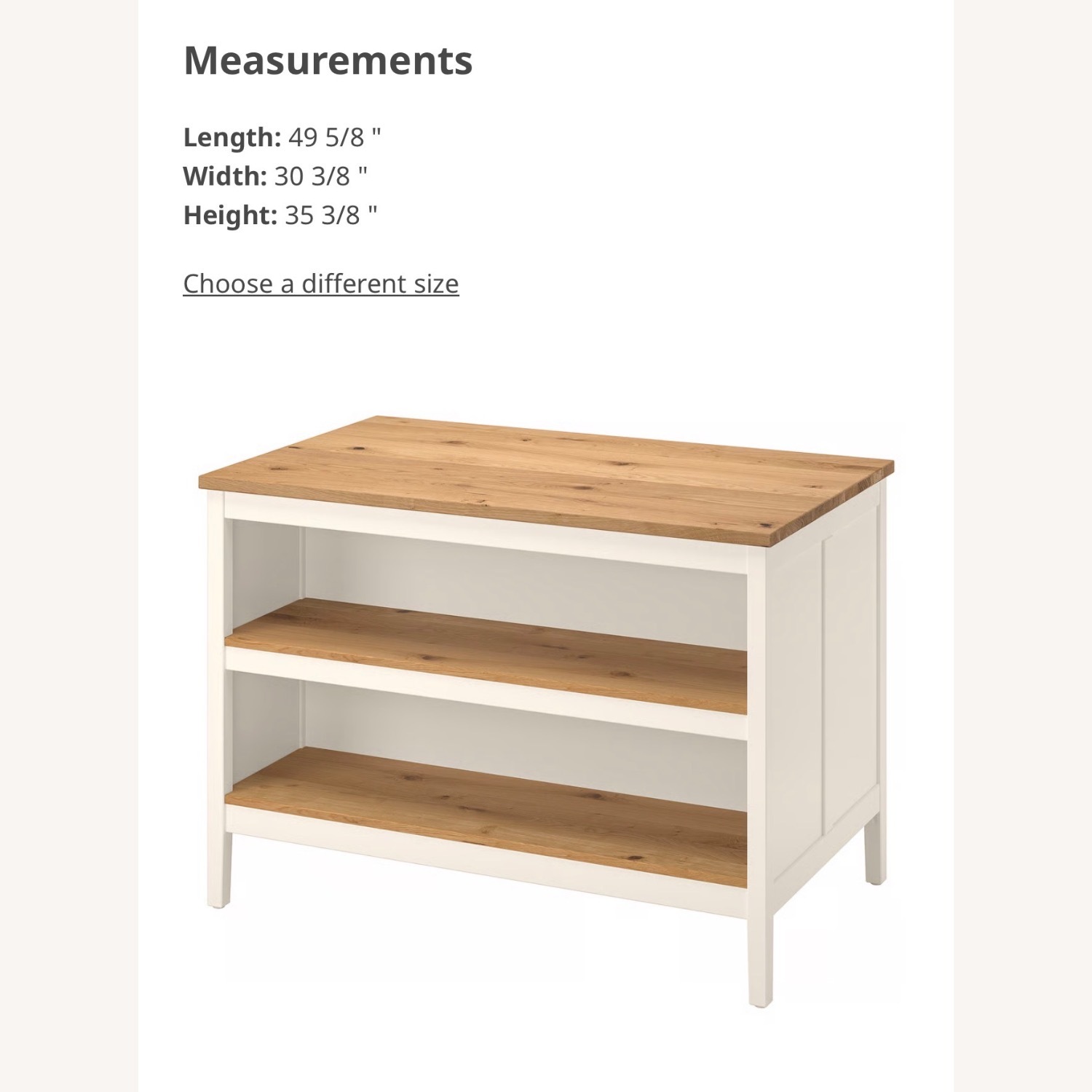 IKEA White Wood Kitchen Island - image-1